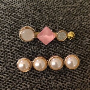 Elegant Gold and Pink Hair Clip Set